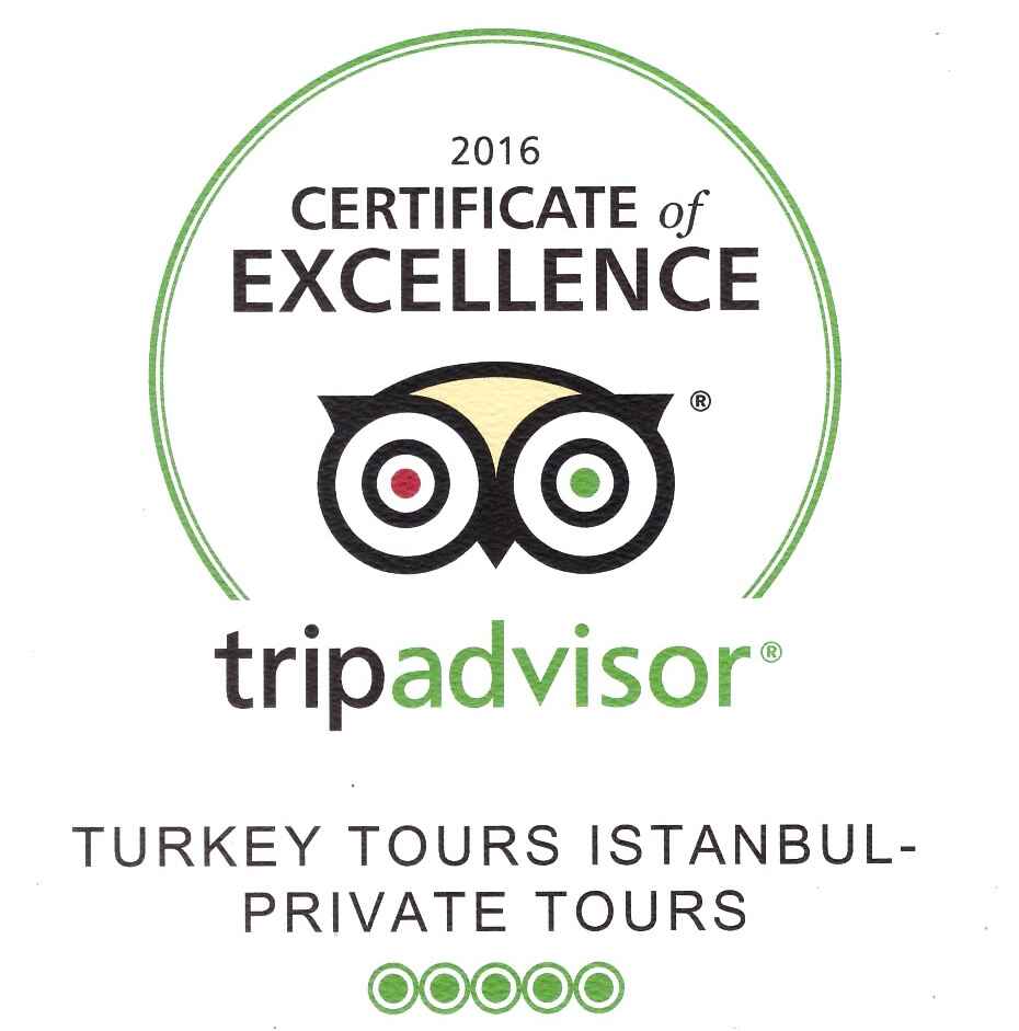 Certificate of Excellence in 2016 This is a sign of why you should choose Turkey Tours Istanbul
